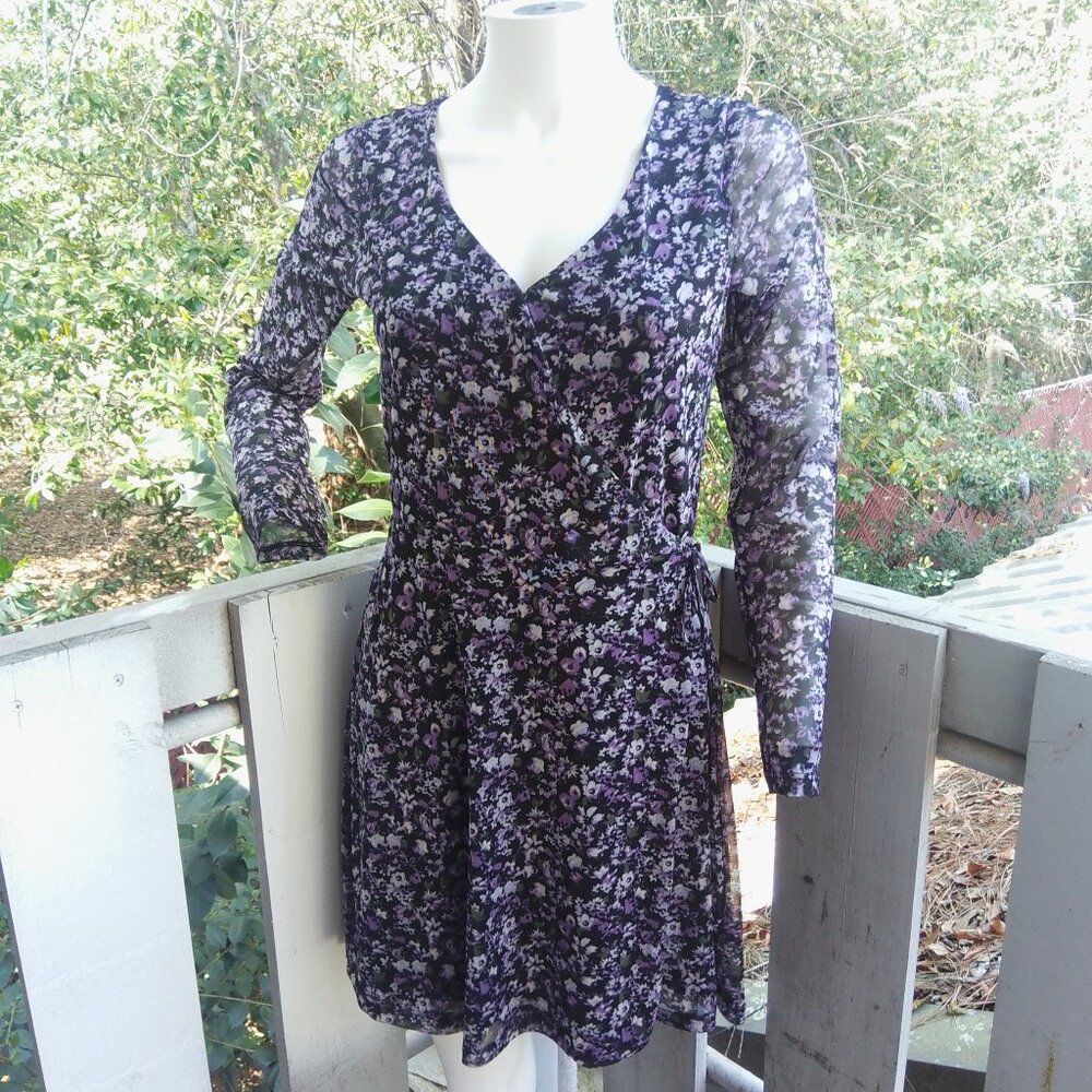 Hollister Boho Floral Cottagecore Wrap Mini Dress